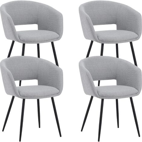 Ensemble de 4 chaises de salle à manger scandinaves Don en tissu (1/5)