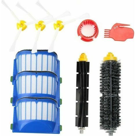 Zubehör für iRobot Roomba 600 Series Wartungsset mit Bürsten und Filtern für, Nachfüllset für Roomba 600 Series 605 610 612 615 620 630 645 650 660 670 675 680 681 695 696. 10-teiliges Set (1/4)