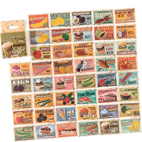 DIY-Lebensmitteletiketten-Scrapbooking-Aufkleber – 45 selbstklebende Bögen für Tagebücher, Planer und Fotoalben (1/5)