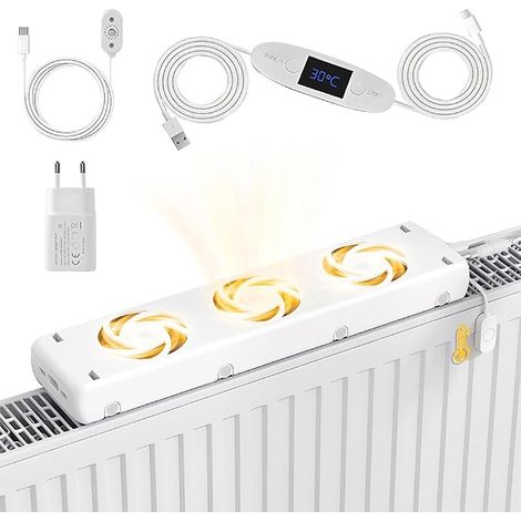 Ventilateur Radiateur, Ventilateur de Radiateur Silencieux, Ventilateur Chauffage Cheminée Magnétique, Ventilateur Chauffant pour Chauffage et Economie D'énergie (1/5)