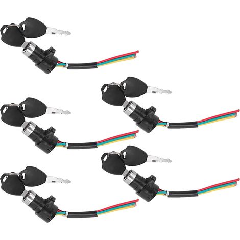 5 Jeux de Serrure Électrique pour Vélo et Scooter avec Interrupteur et Clés (1/5)