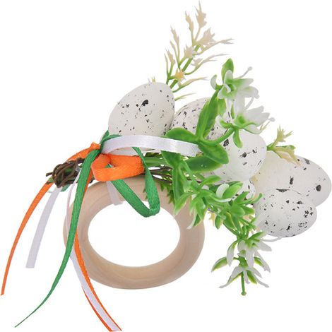 Serviettenring [Lebhafte Blumen und Blätter] + 1 Stück [Mehrfarbig] + Holz & Schaumstoff + Durchmesser 4,5 cm (1/5)