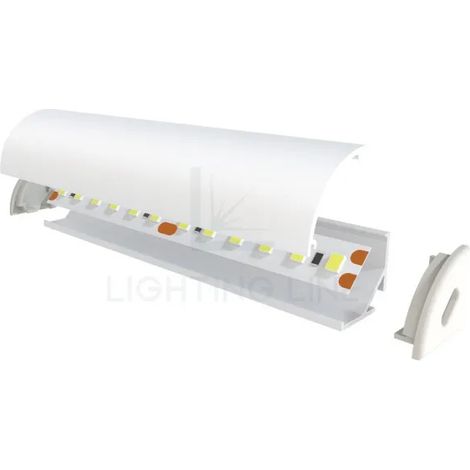 PROFILO PER LED ANGOLARE CON COPERTURA OPACA BARRA DA 3 MT. (1/5)