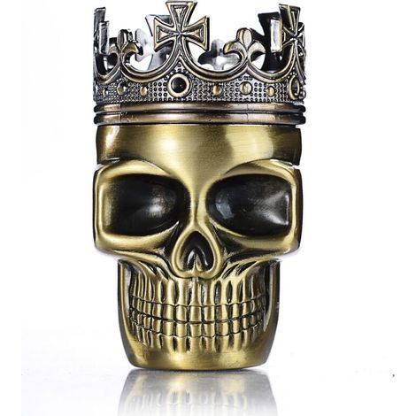 Grinder King Skull Age Crowned King Skull Pollen Crusher for Spice,Coffee,Herb Spices (Bronze) (1/5)