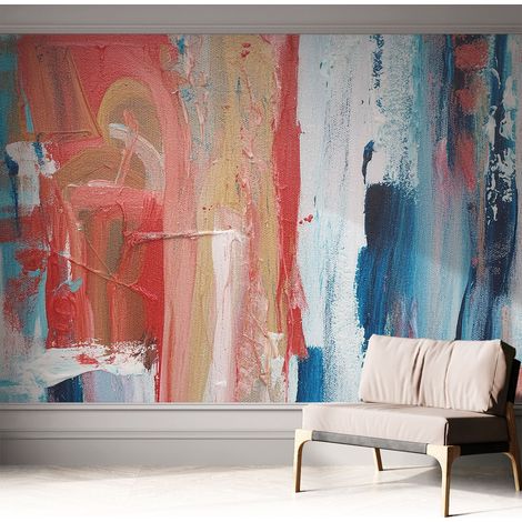 Papier peint adhésif autocollant pour salon chambre à coucher peint imprimé pour mur Abstractions colorées 312x219 cm (1/5)