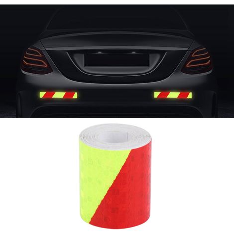 Ruban réfléchissant 5cm x 3m pour voiture, autocollant de sécurité fluorescent rouge