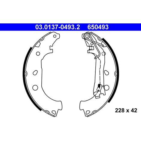 Jeu de mâchoires de frein ATE 03.0137-0493.2 CITROËN 4241 N8 4241 P4 77364667