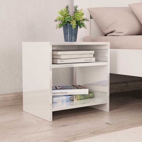 Maison Exclusive - Comodini 2 pz Bianco Lucido 40x30x40 cm in Legno Multistrato (1/5)