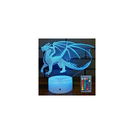 Regalo a forma di drago, lanterna a forma di drago con 16 funzioni di cambio colore e regolazione dell'intensità luminosa, luce notturna per bambini con controllo touch e telecomando, lampada giocatto