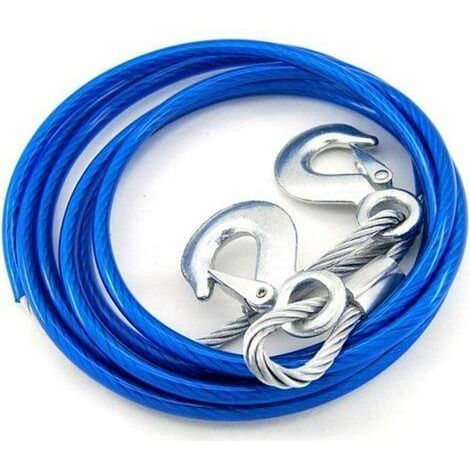 Cable De Remorquage - 5 T - 4 M - Crochets De Sécurité - Acier Gainé Caoutchouc (1/5)