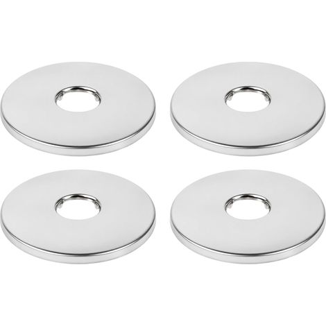 Lot de 4 cache-robinets en acier inoxydable 21 mm × 80 mm × 6 mm – Rosace de robinet chromée pour vannes d'angle et robinets de douche, rosettes de tuyau de 1/2 pouce, trop-plein de tuyau de radiateur (1/5)