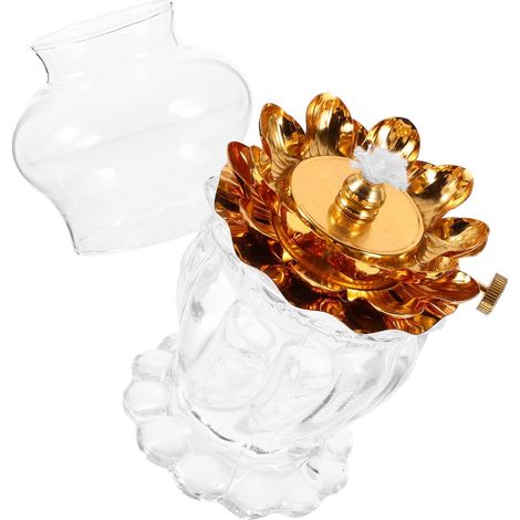 Lampe De Lotus Bouddha Accessoire De Décoration pour Temple Et Relaxation (1/5)