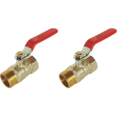 Set of 2 Male/Female 3/8" Ball Valves, Brass Body CW617N, Double O-rings, Plumbing & Heating (1/5)