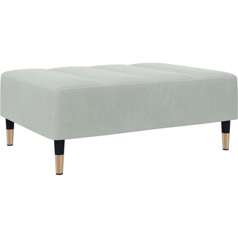 Repose-pied gris clair 77x55x31 cm velours