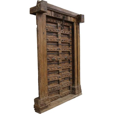Puerta de madera marron 155x33x216h cm