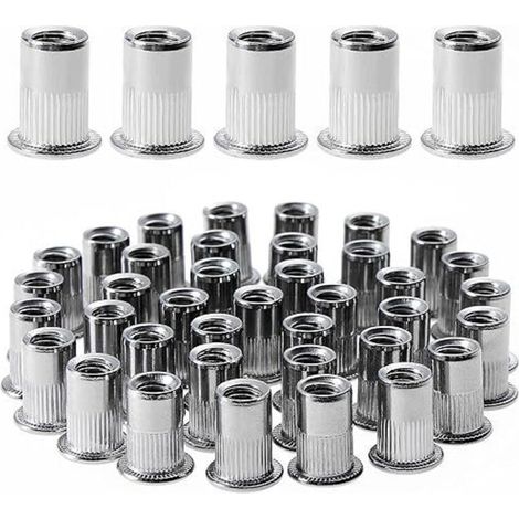 Rivetti in acciaio inox M4×11, testa piatta, confezione da 100, per metallo e plastica – 9 × 11 mm