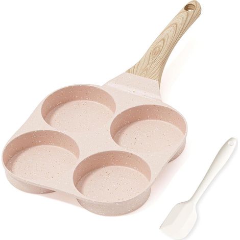 Poêle à omelette 4 compartiments antiadhésive induction rose granit (1/5)