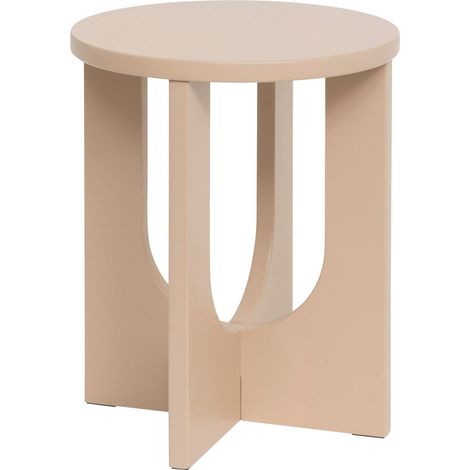 Atmosphera – Table d'appoint ronde MDF noisette 40 cm diamètre – Hauteur 50,5 cm – Finition mate – Design épuré pour petits espaces (1/5)