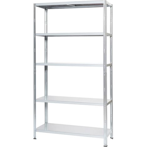 Scaffale in Metallo 5 Ripiani 100x40x187 cm Bianco (1/2)
