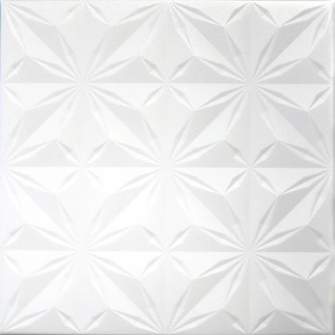 Panneaux de plafond HEXIM 50x50cm en polystyrène XPS blanc, panneaux de plafond pour pièces humides, revêtement de plafond (n° 116, 2 m²) (1/4)