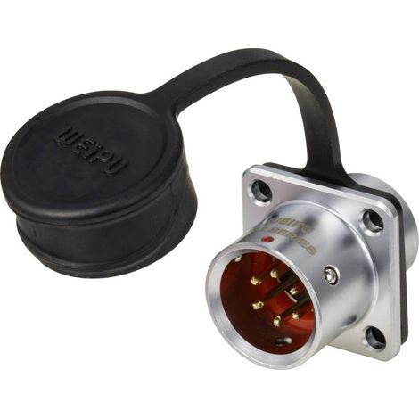 Embase à bride circulaire mâle, droit Ø 12 6 pôles 125 V/AC 5 A IP67 Push-Pull Weipu SF1213/P6 (1/4)