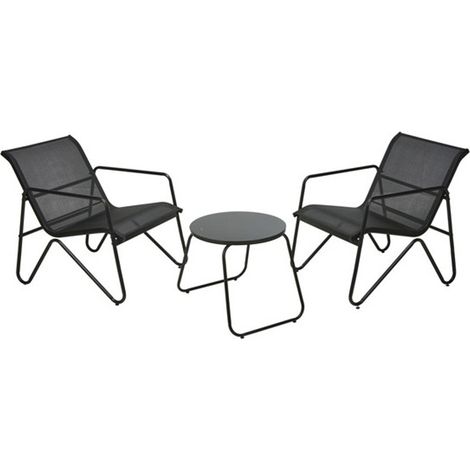 Conjunto jardín 3 piezas metal antracita