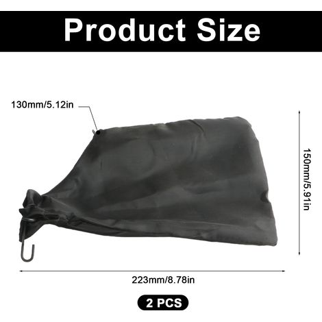 2 sacs à sciure, sacs à poussière, pour une manipulation facile de la poussière intérieure, sac en aluminium pour scie à métaux, compatible avec le modèle 255 (noir) (1/5)