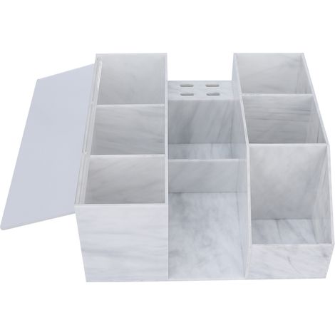 Boîte de rangement pour outils de greffe de cils, étui de rangement pour outils de tatouage et de nail art, organisateur pour salon (blanc) (1/5)