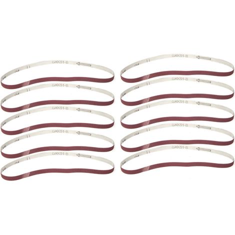 10 Bandes Abrasives Ponceuse à Bande 533x9mm Grain 600 Oxyde D'aluminium Papier De Verre Pour Polissage Et Ponçage (1/4)