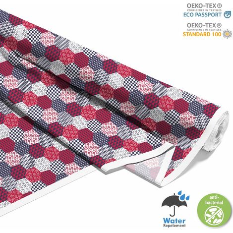 TESSUTI DECORATIVI PER ESTERNI OXFORD - motivo esagoni colori I DX240 (1/5)