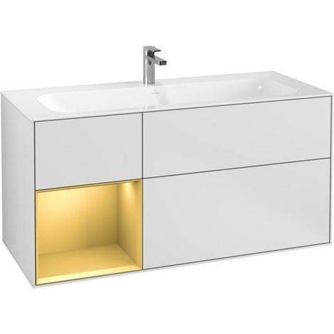 V&B Waschtischunterschrank Finion 119,6x59,1cm, Reg li gol m, wh. m Lac (1/2)