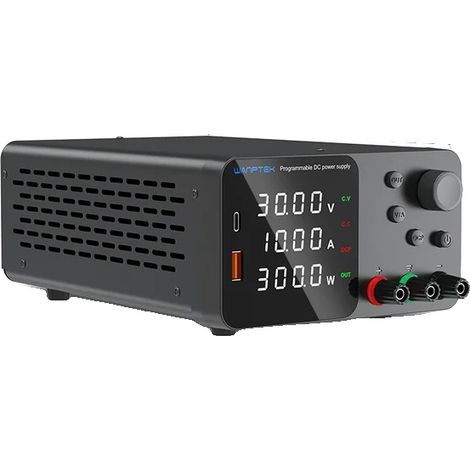 Fuente de alimentación de laboratorio, salida ajustable, control de precisión, TPS3010 negra (1/2)
