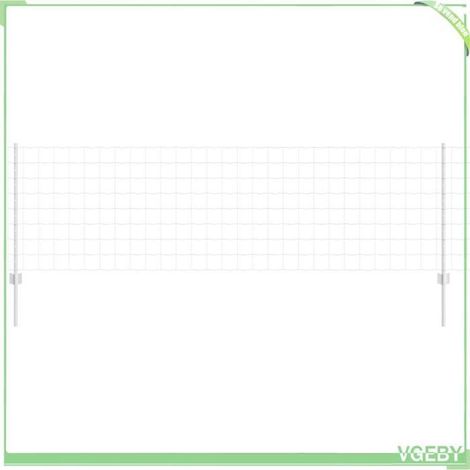 Clôture acier argent kit 25 x 0,8 m - 11 poteaux, finition résistante aux intempéries (1/5)