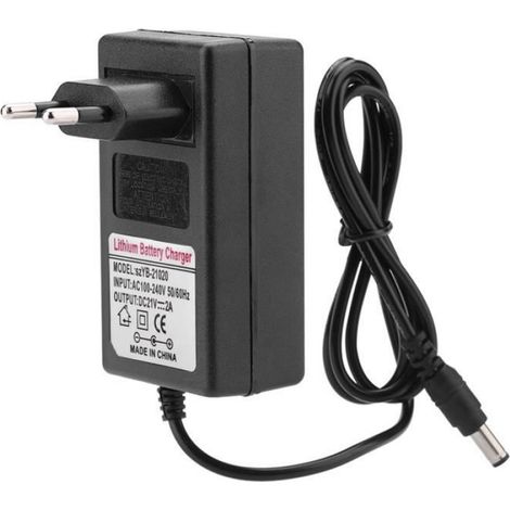 Chargeur De Batterie - 21 V 2 A - Pour Batteries Lithium-ion - Protection Surcharge Et Court-circuit - Fiche EU - ABS (1/4)