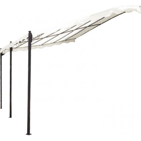 Gazebo pergola in acciaio veranda addossata fissaggio a parete 3x4 mt