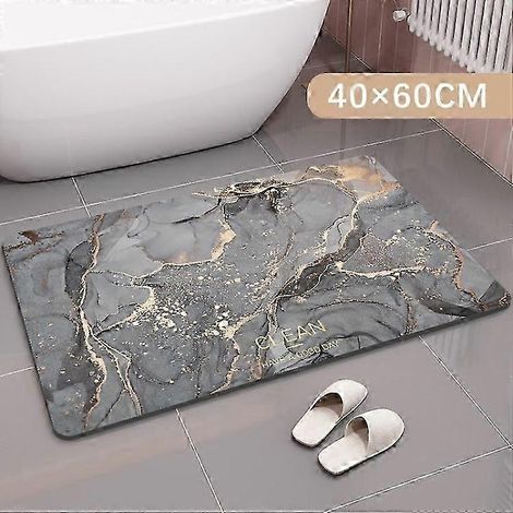 Tapis antidérapant H2E doux et absorbant pour salle de bain et cuisine, tapis de sol Y7H - Style A 40 x 60 cm
