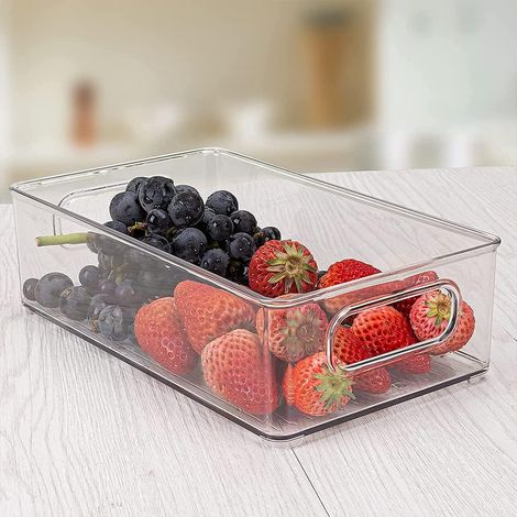 Boite de Rangement Frigo Transparent, Lot de 1 Organisateur Frigo,Empilable Organisateur Frigo pour Le Réfrigérateur, la Cuisine, Le Garde-Manger (1/5)