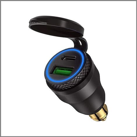 USB-Zigarettenanzünderadapter – Für BMW, DIN/Hella-Motorräder – USB C PD 3.0 & QC 3.0 (1/4)