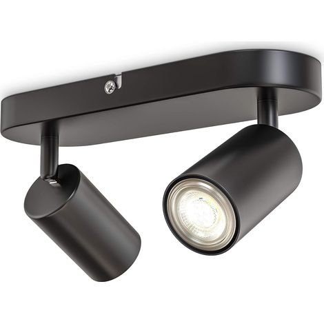 spot plafond I 2 spots pivotants & orientables I noir-mat I livré sans ampoules (1/5)