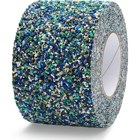 Ruban Antidérapant en Caoutchouc PET Bleu 100mmx5m Ruban adhésif antidérapant Bande en caoutchouc friction Bande antidérapante pour escaliers Escaliers douche Bacs piscine Zones humides (1/5)