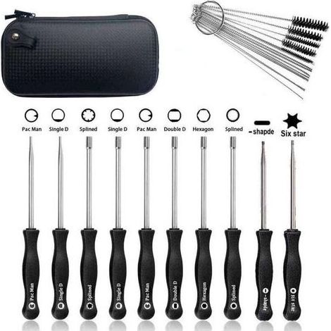 pair Ensemble Outils Réglage Carburateur Sac Cuir Brosse Nettoyage Moteurs Deux Temps Tondeuses Tronçonneuses (1/4)