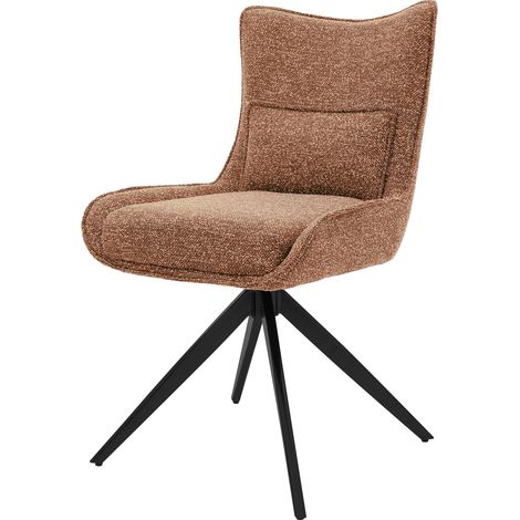 ML-Design Poltroncina sala da pranzo girevole a 360° imbottita con rivestimento in tessuto gambe in acciaio e piedini antigraffio regolabili sedia moderna per cucina soggiorno e salotto rosso (1/5)