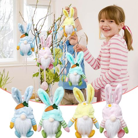 Doll De Pâques - Nain Lapin En Peluche - Décoration De Bureau Ou Suspension Pour Scène Festive - 1 Pièce (1/5)