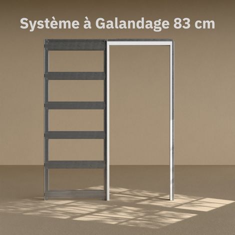 Système à galandage avec Finition - Pour porte 83 cm