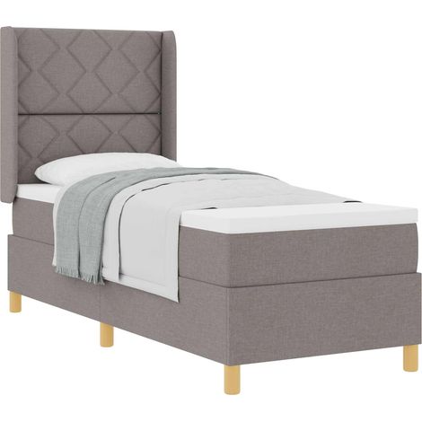 Maison Exclusive - Lit à ressorts avec matelas Taupe 80 x 200 cm tissu