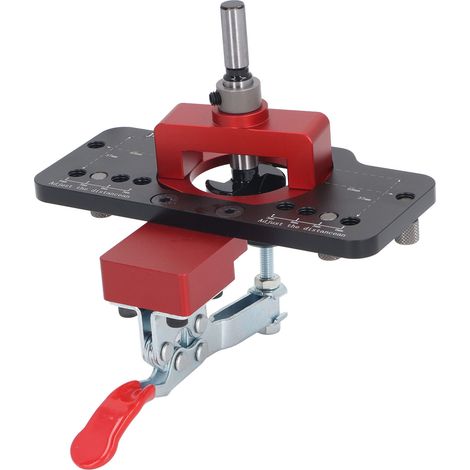 Gabarit de Perçage pour Charnières Invisibles 35 mm - Alliage Aluminium, Réglage 3/4/5/6 mm - Pour Portes et Placards - Kit Complet avec Fraise et Foret (1/5)