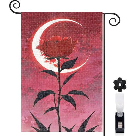 Drapeau de jardin extérieur décoration maison toile lavable double face 30 x 45 cm pour porche et cour (1/5)