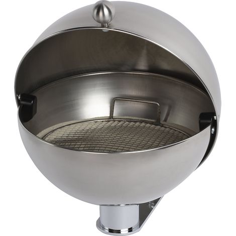 VAR, Cendrier-boule mural en inox, pour montage mural, h x l x
