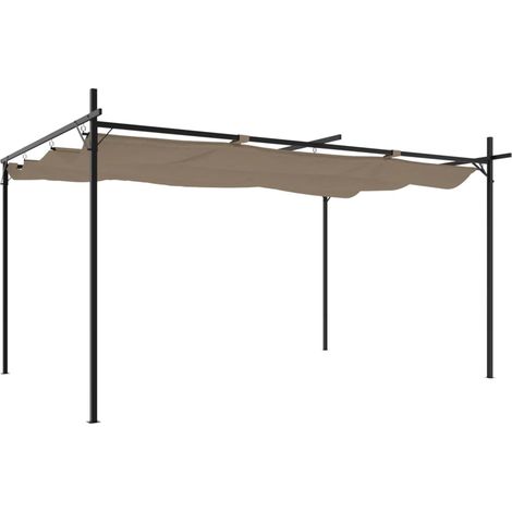 Pergola avec toit rétractable taupe 395x292x230 cm CFW207026 (1/5)