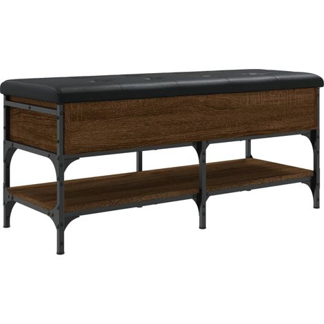 Banc de rangement à chaussures 102 x 42 x 45 cm en bois d'ingénierie couleur chêne marronn DEC024863 (1/5)